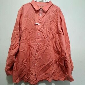 Johnny Bigg Anders Linen Shirt Coral Color Size 7XL Long Sleeve Button Up